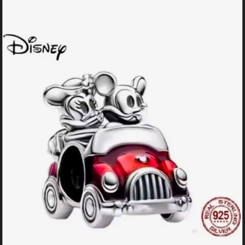 925 DISNEY MICKY & MINNIE RUNAWAY RAILWAY CHARM-NEW